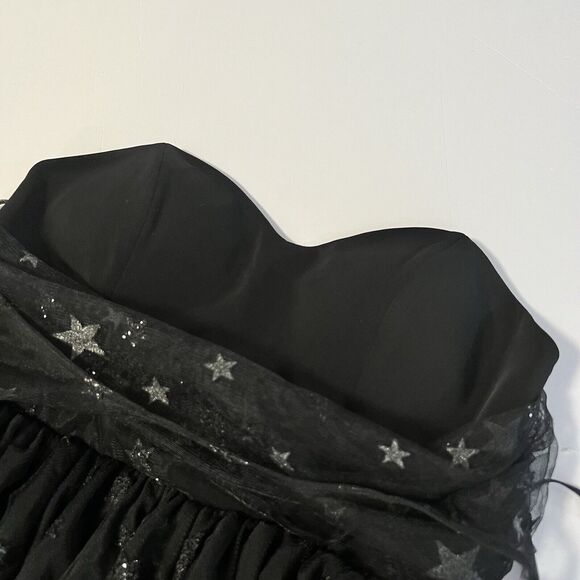 Lirika Matoshi Sz XL Teuta Tulle Dress Star Embellished in Black - Picture 15 of 16